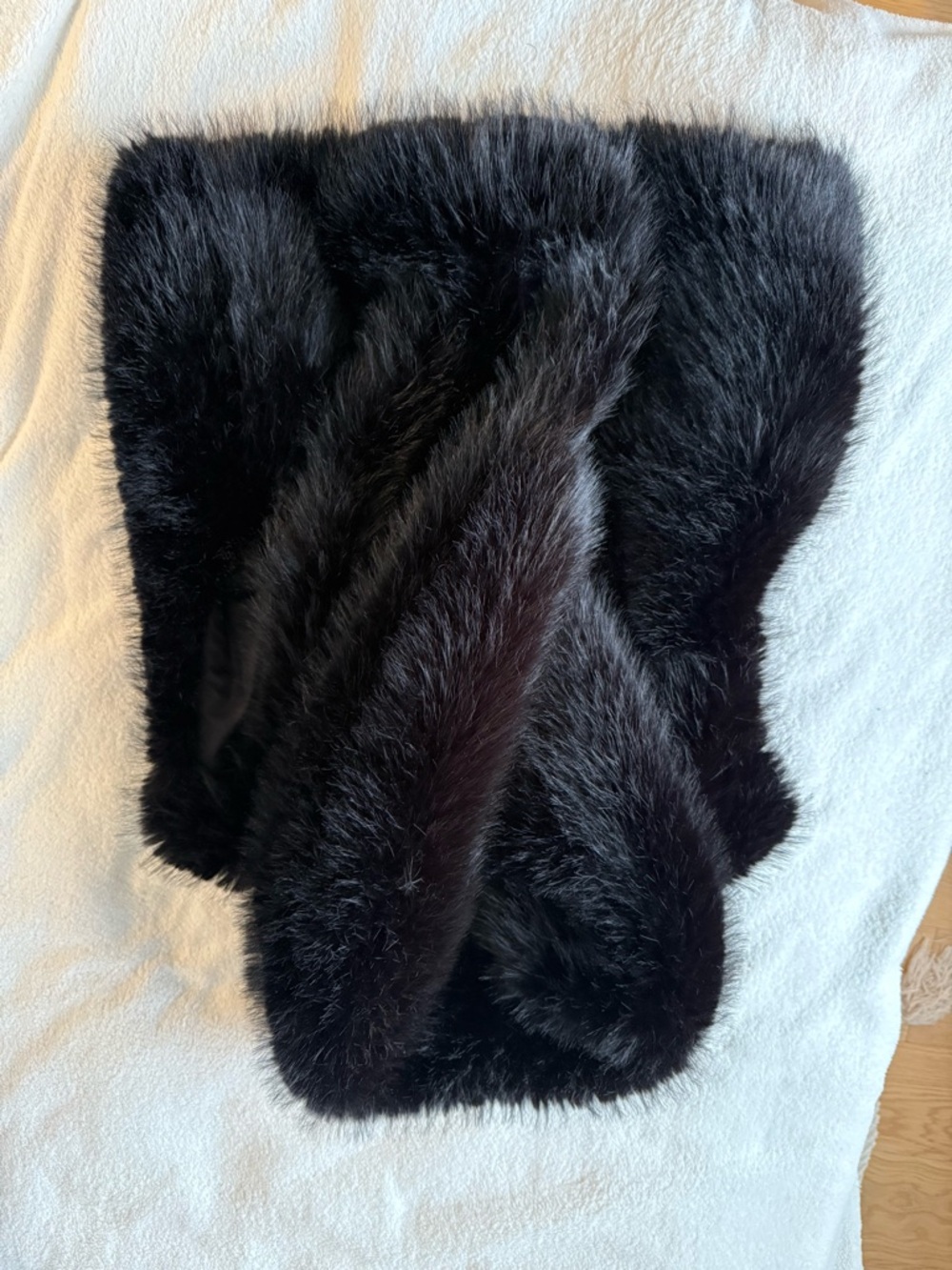 Zara Black Faux-Fur Trim Collar